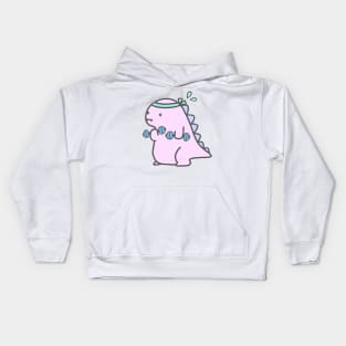 Kawaii Pink Chubby Dinosaur Workout Kids Hoodie